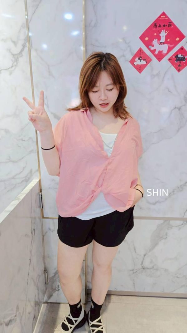 真兩件背心+項鍊襯衫(芥黃/粉/深藍) 