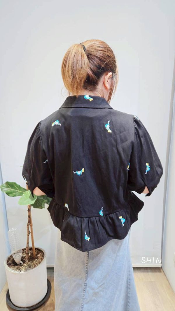 芭蕾女孩可愛圖綁帶外套 
