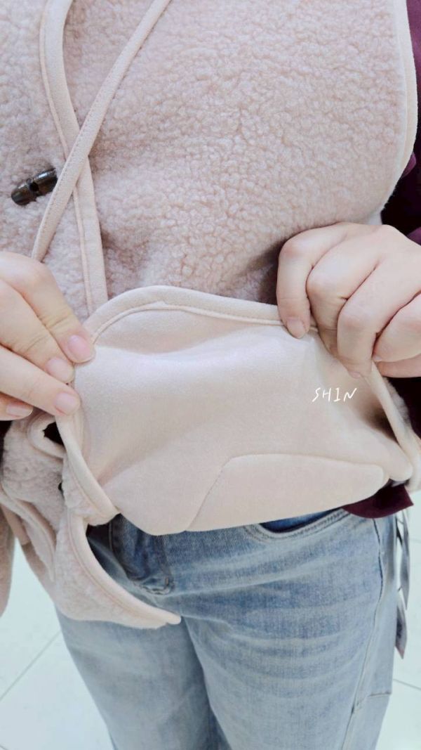 附包綿羊毛背心(粉/杏) 