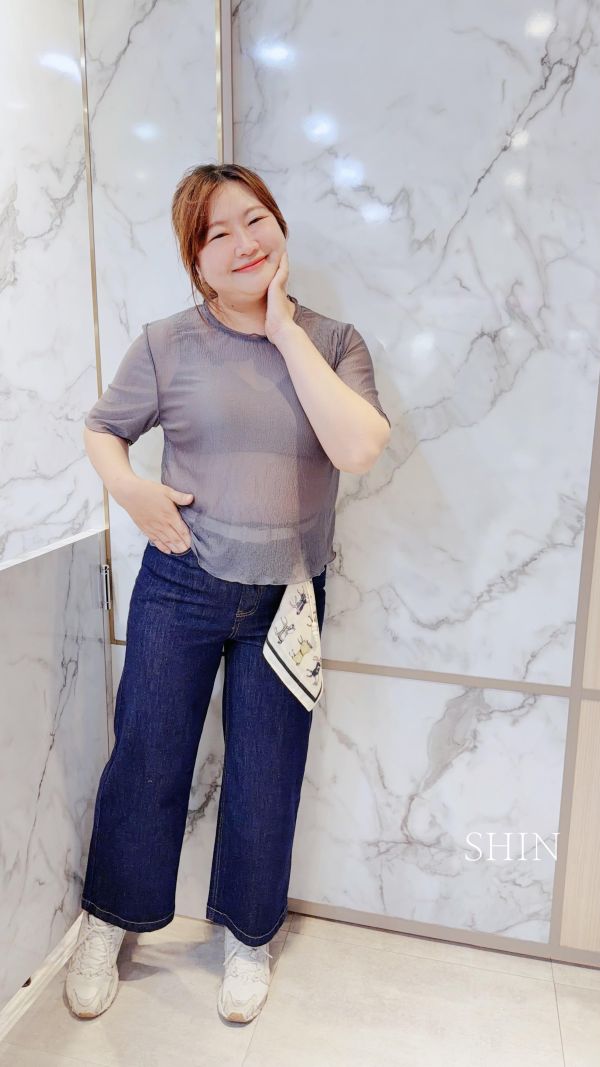 有皮帶有絲巾有氣質的九分奶奶褲(深/淺) 