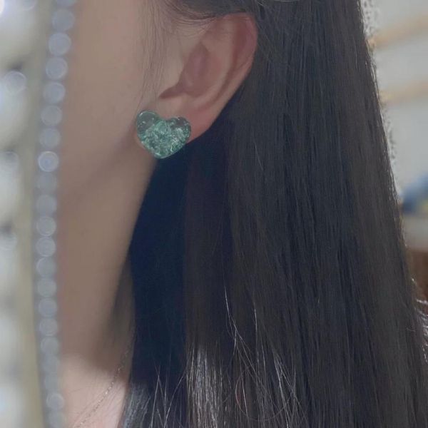 蜜蠟愛心耳環 