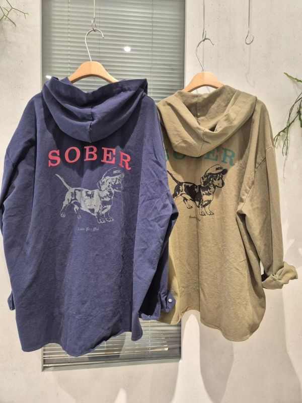 正韓帥狗勾連帽卡其外套（軍綠/深藍） 