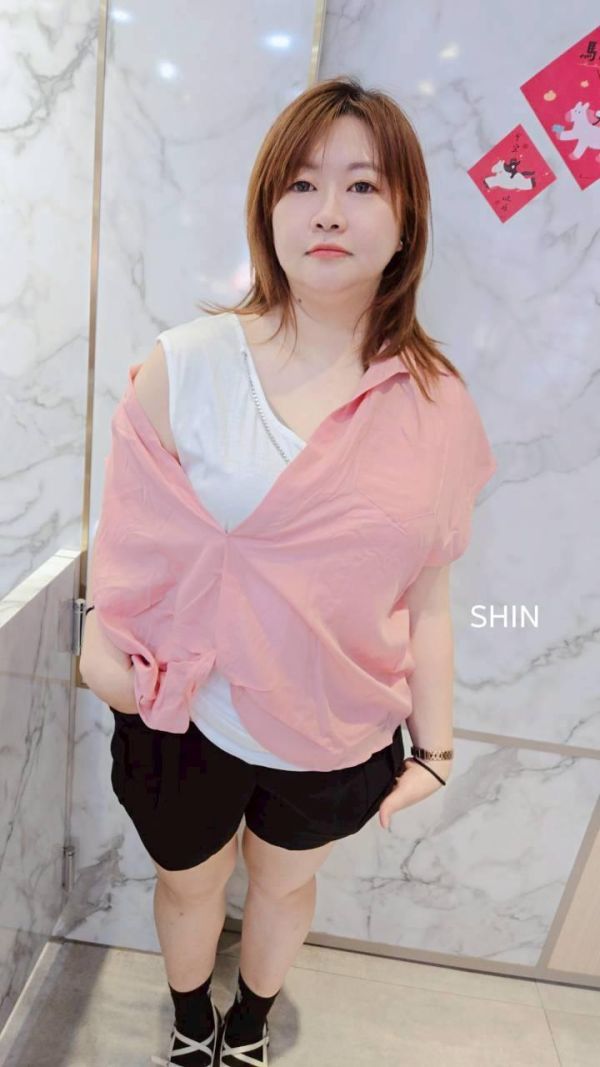 真兩件背心+項鍊襯衫(芥黃/粉/深藍) 