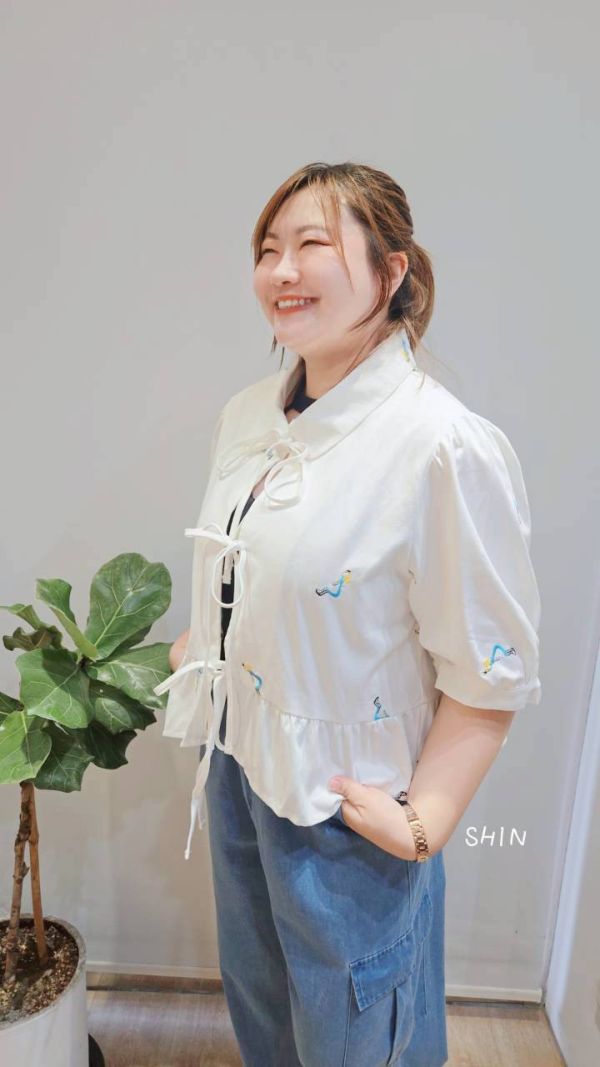 芭蕾女孩可愛圖綁帶外套 