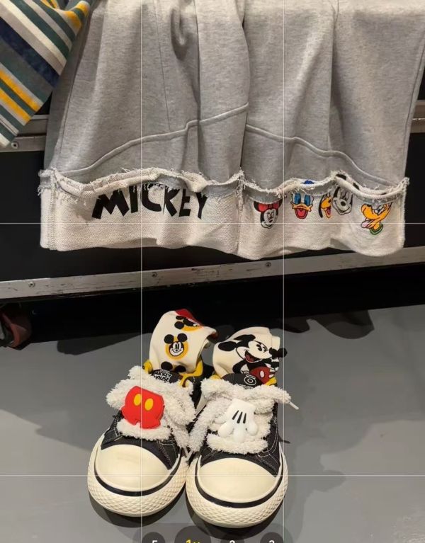 韓版米奇闊腿褲 