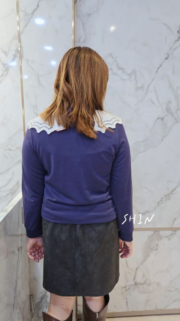 兔子蕾絲領T(藍/紫) 