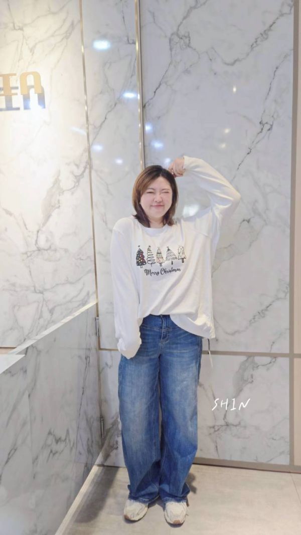 聖誕樹磨毛T(黑/白/灰) 