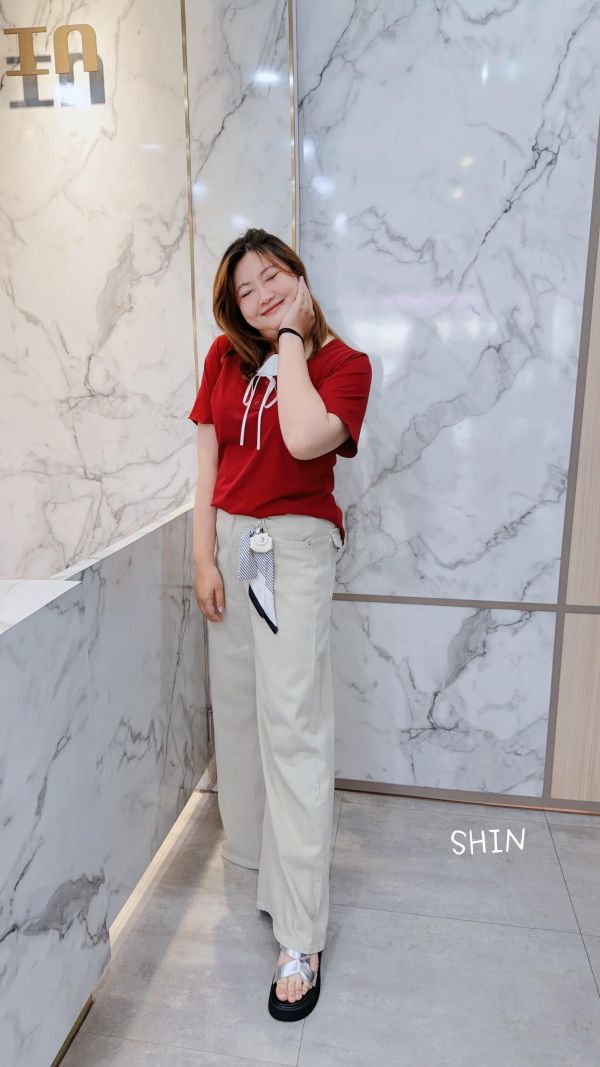 假兩件女孩感薄T(紅/黑) 