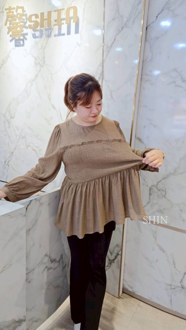 KOREA鬆緊胸上衣(咖/黑) 