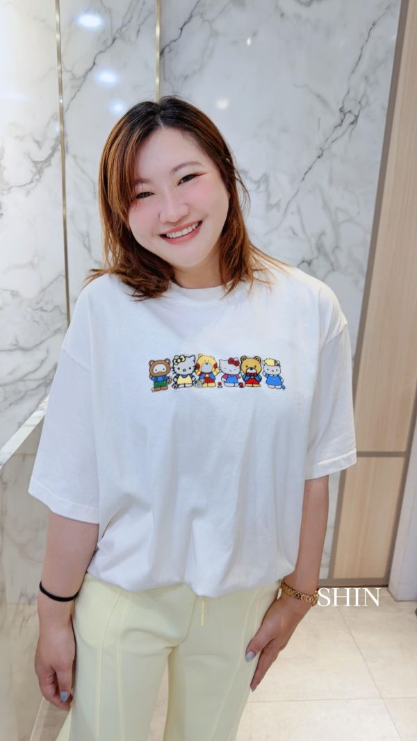 雙面蒂蒂還有刺繡T(杏/灰/粉) 