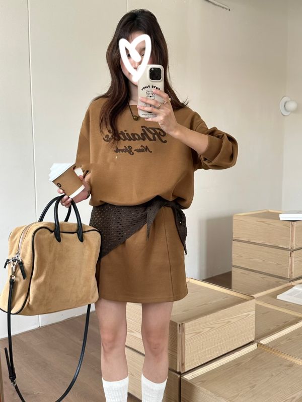 批巾上衣褲裙組(黑/卡其/咖) 