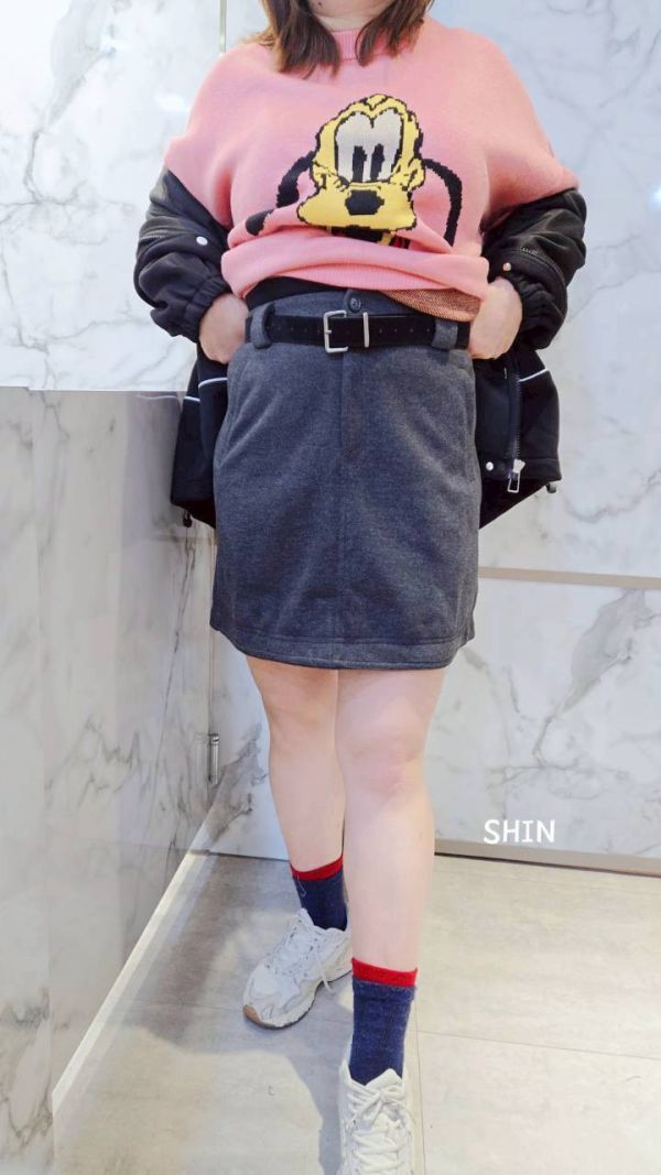 小姐姐毛呢短裙(黑/深灰) 