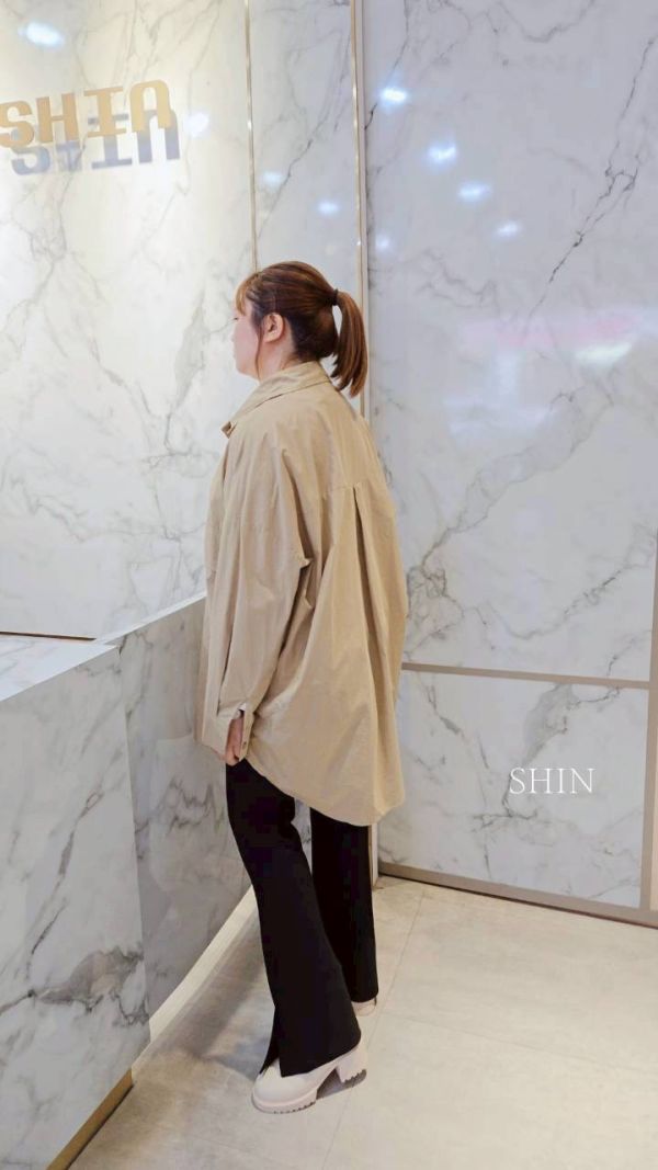 雙大口袋排釦襯衫（黑/卡其/白） 