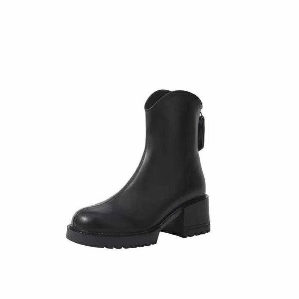 2025新款V口短筒彈力瘦瘦靴(黑/米白) 