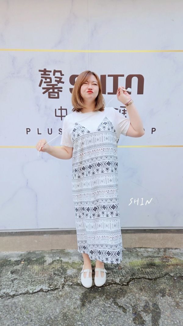 波西米亞風假兩件洋裝 