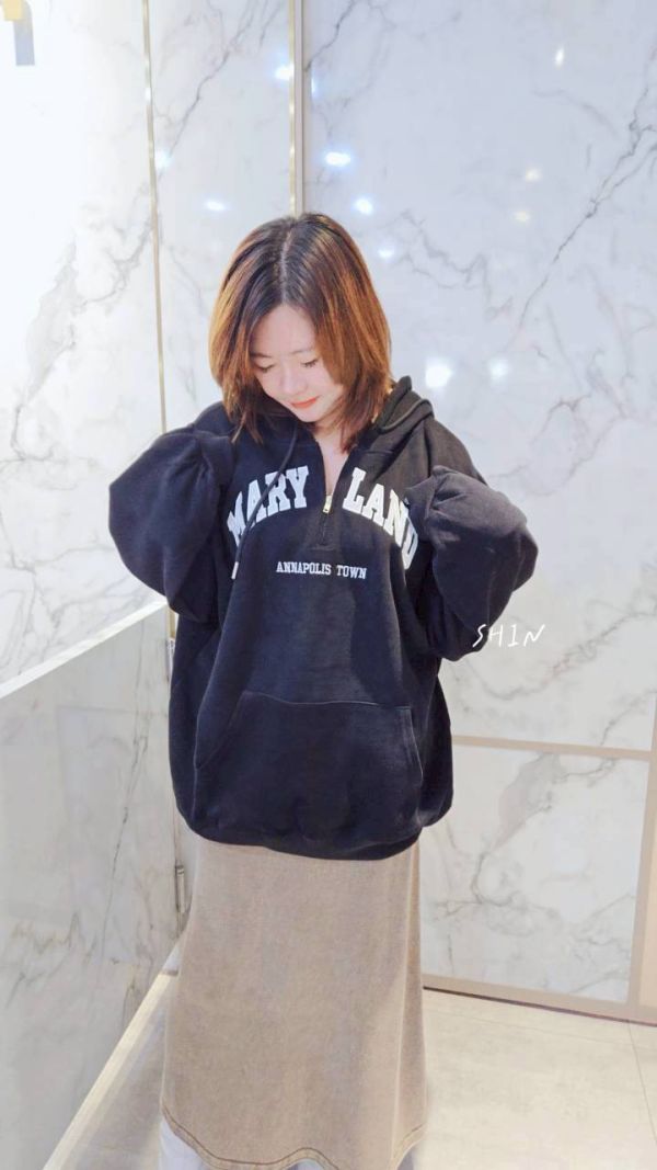 馬里蘭帽T(黑/奶灰/淺藍/奶油) 