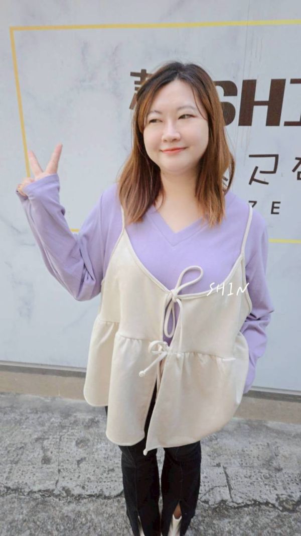 麂皮漂亮綁帶背心(灰/咖/杏/黑) 