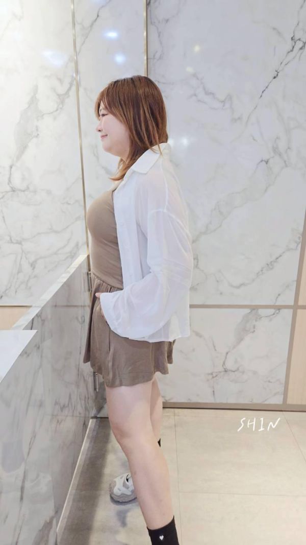 雪紡襯衫背心短褲三件套(咖/黑) 