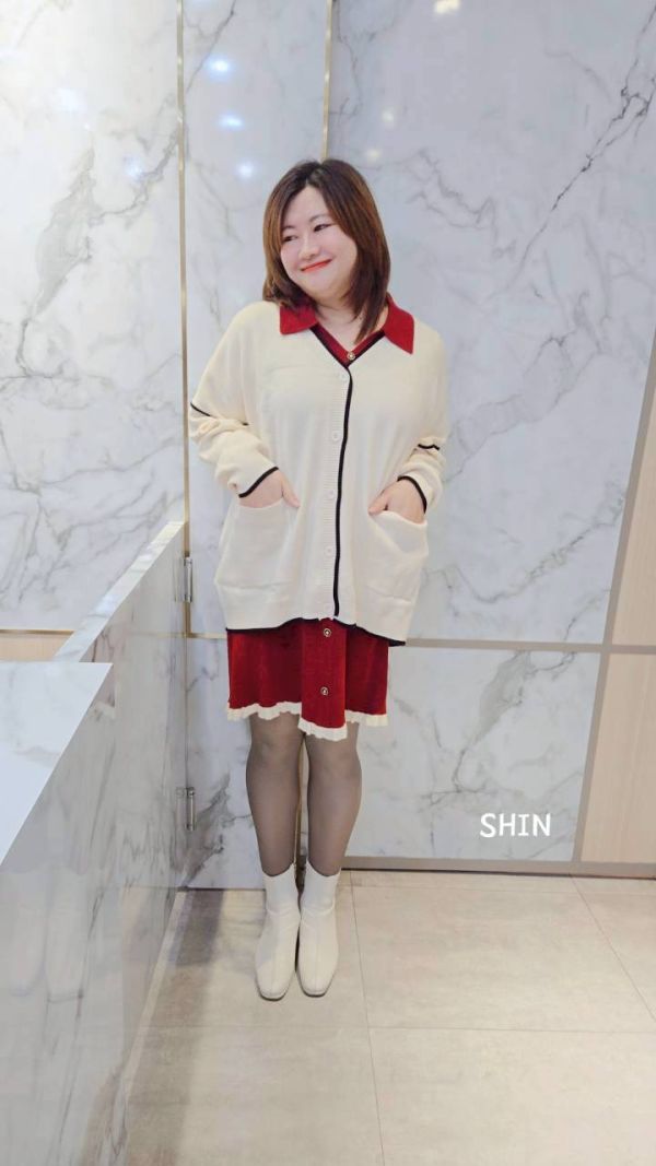 日系滾邊設計口袋針織外套(黑/杏/灰) 