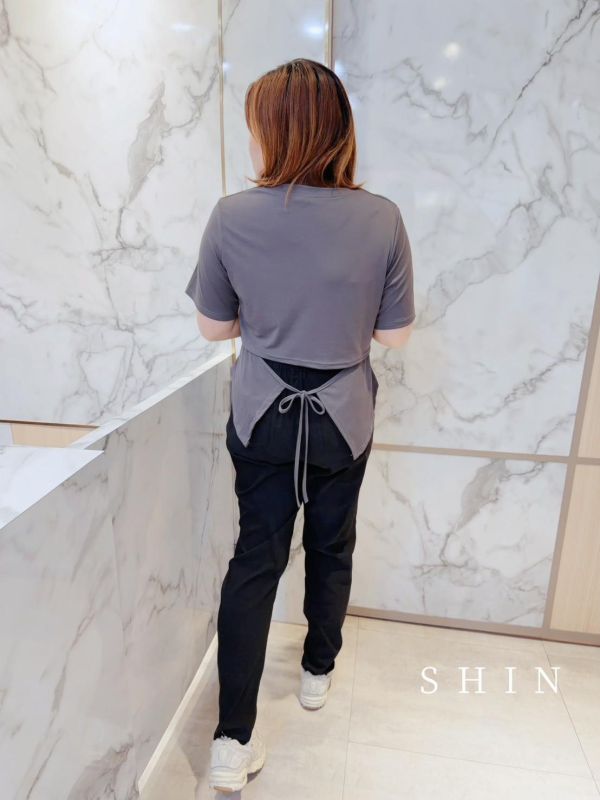 後綁帶上衣(黑/灰/磚紅) 