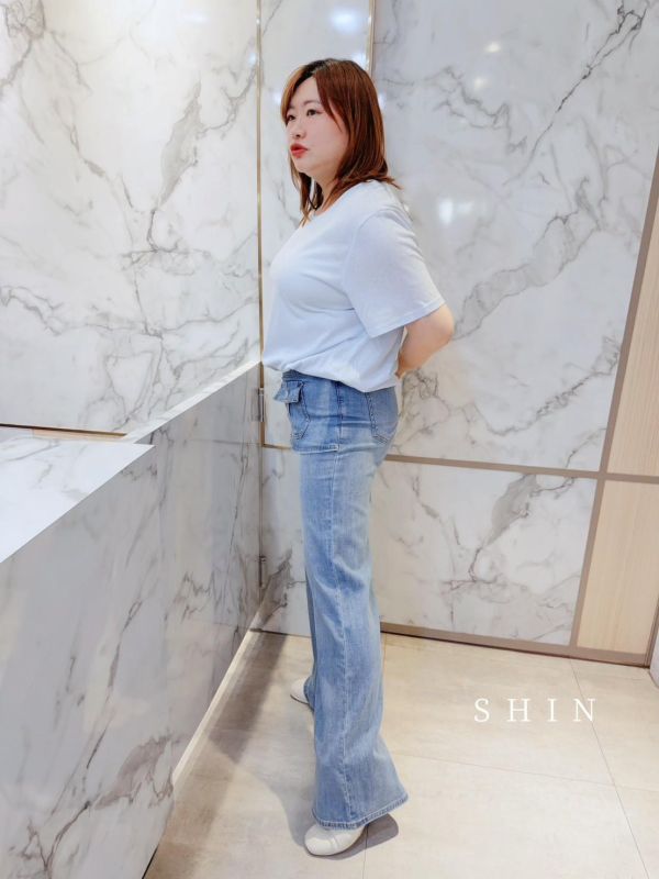 超讚完美遮肚牛仔喇叭褲 