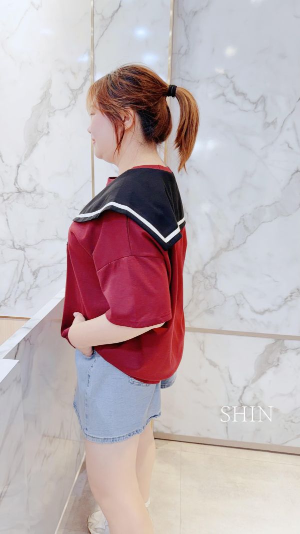 學院風蝴蝶結QQ上衣(白/黑/紅) 