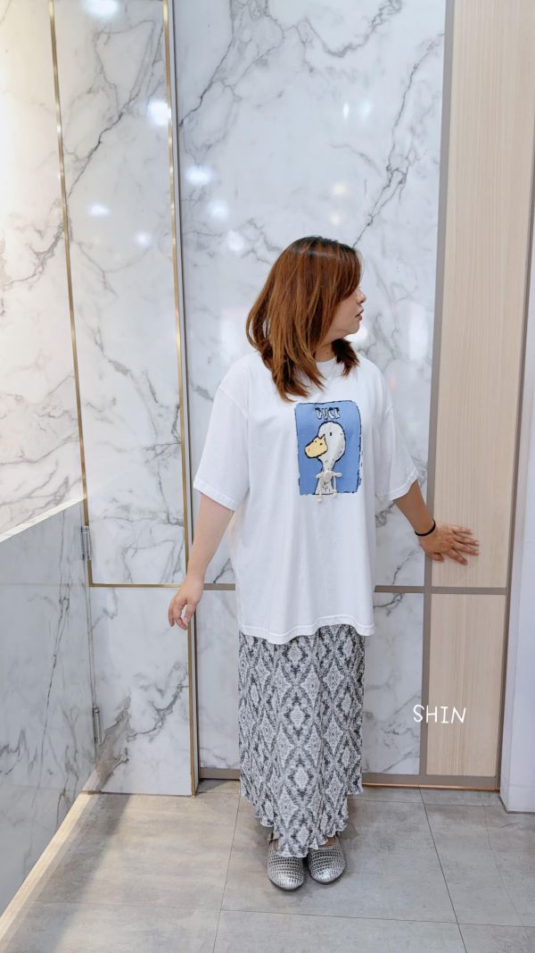 大頭鴨T(杏/白) 