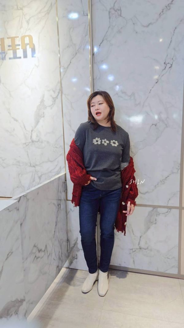 三花條紋袖假兩件T(黑/深藍/咖) 