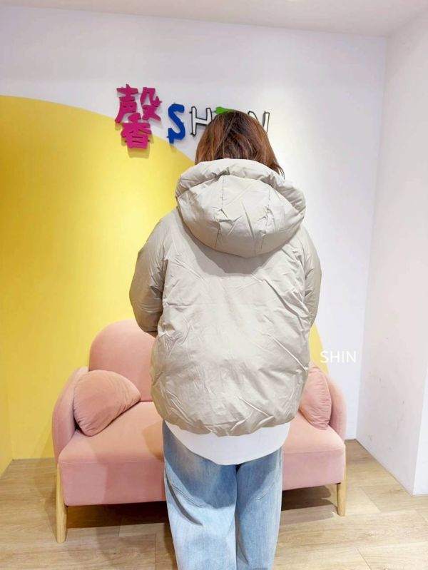 壓紋連帽鴨絨外套 