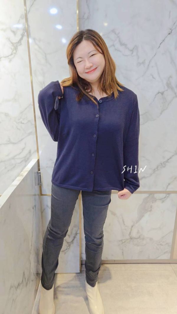 針織排扣上衣外套(黑/白/藍) 