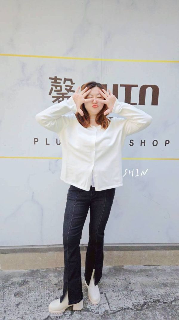 針織排扣上衣外套(黑/白/藍) 