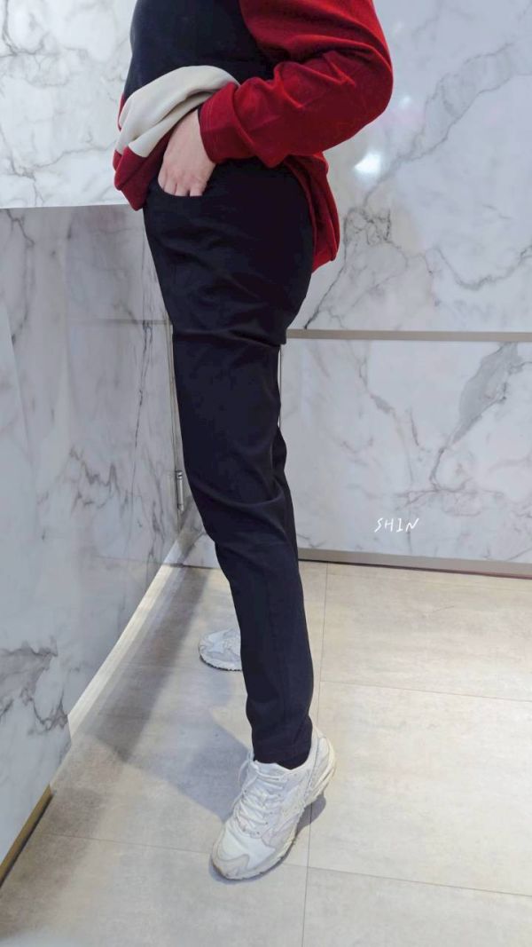 腰釦小刷毛工作褲(灰/黑) 