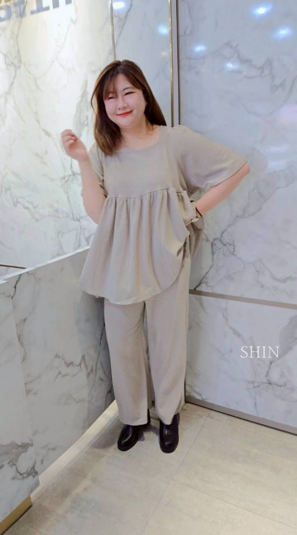 KOREA正韓蛋糕上衣寬褲組 