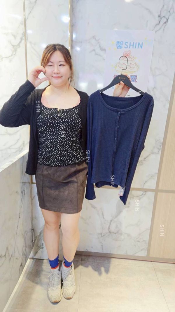 韓系碎花兩件套(黑/藍) 