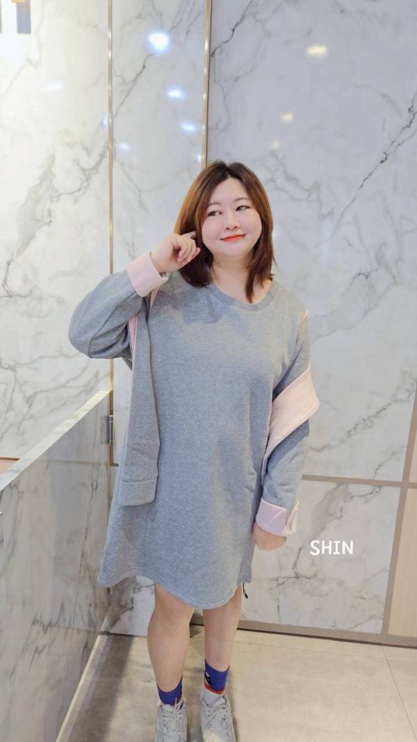 超挺布粉色帽短洋(灰/深藍) 