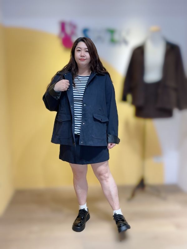 簡單韓系夾克褲裙套裝(深藍/灰/咖) 