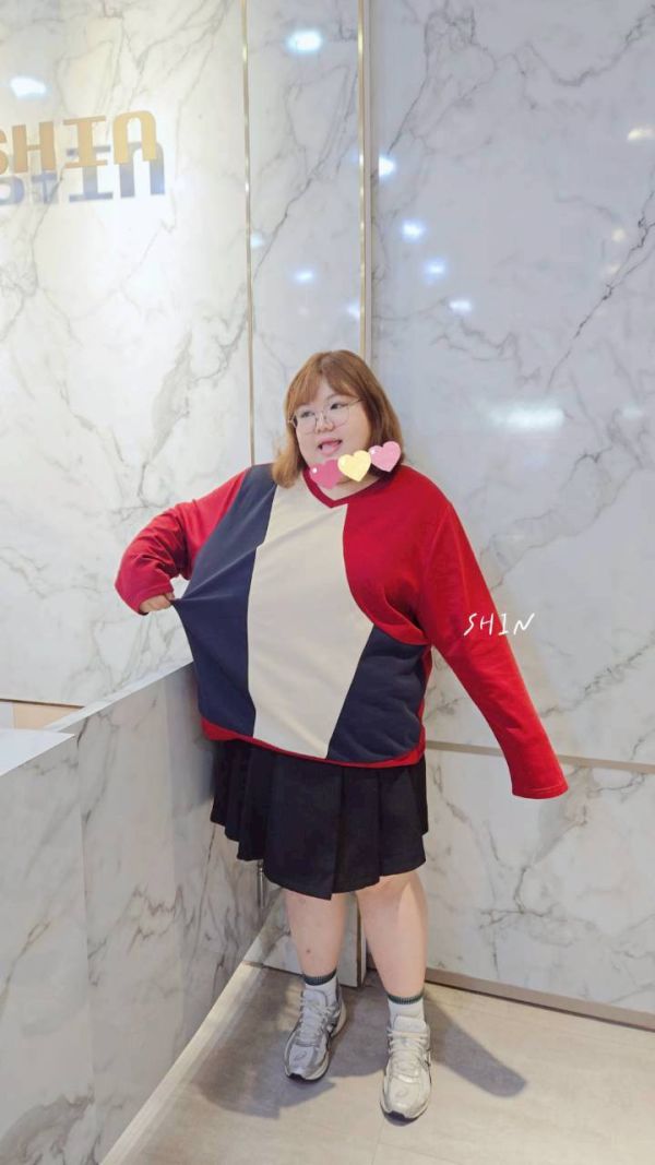 撞色曼巴棉T(藍/紅) 