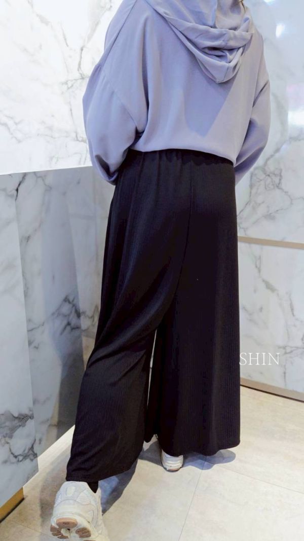 直紋鬆緊超舒服寬褲 