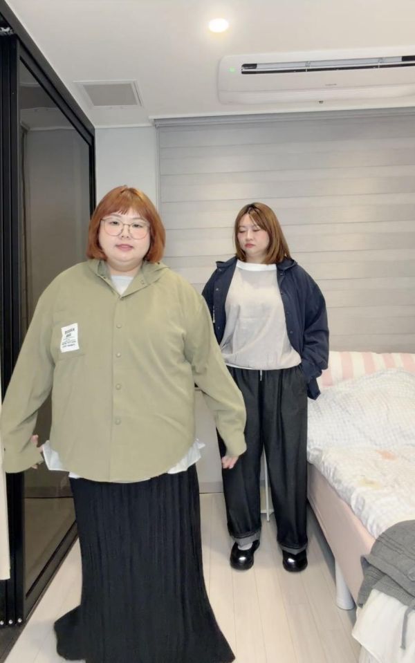 正韓帥狗勾連帽卡其外套（軍綠/深藍） 
