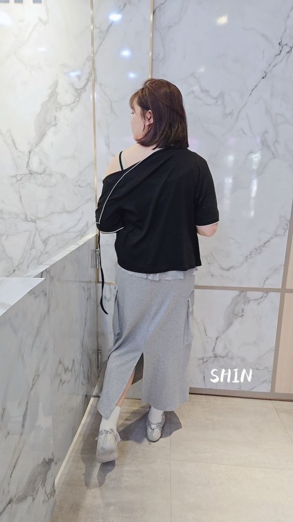 蛋糕棉裙(黑/灰) 