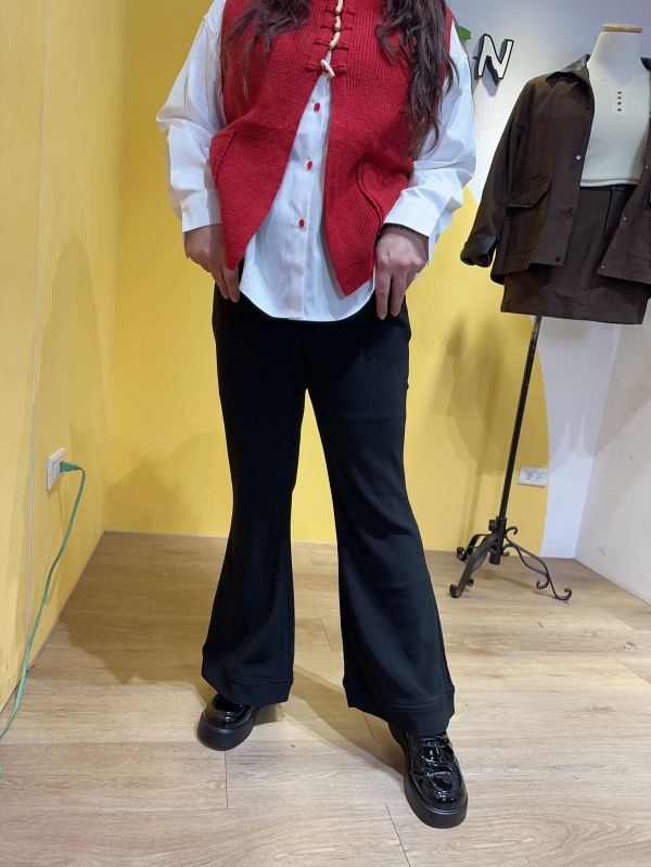 大口袋鬆緊西裝喇叭褲 