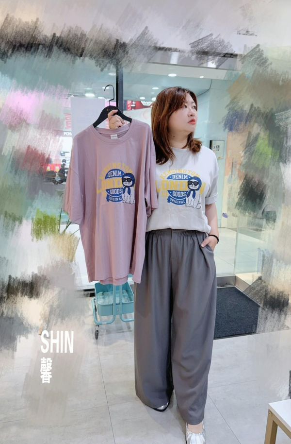 可愛的絲巾貓貓T(米灰/南瓜橘/芋粉/深灰/奶灰) 