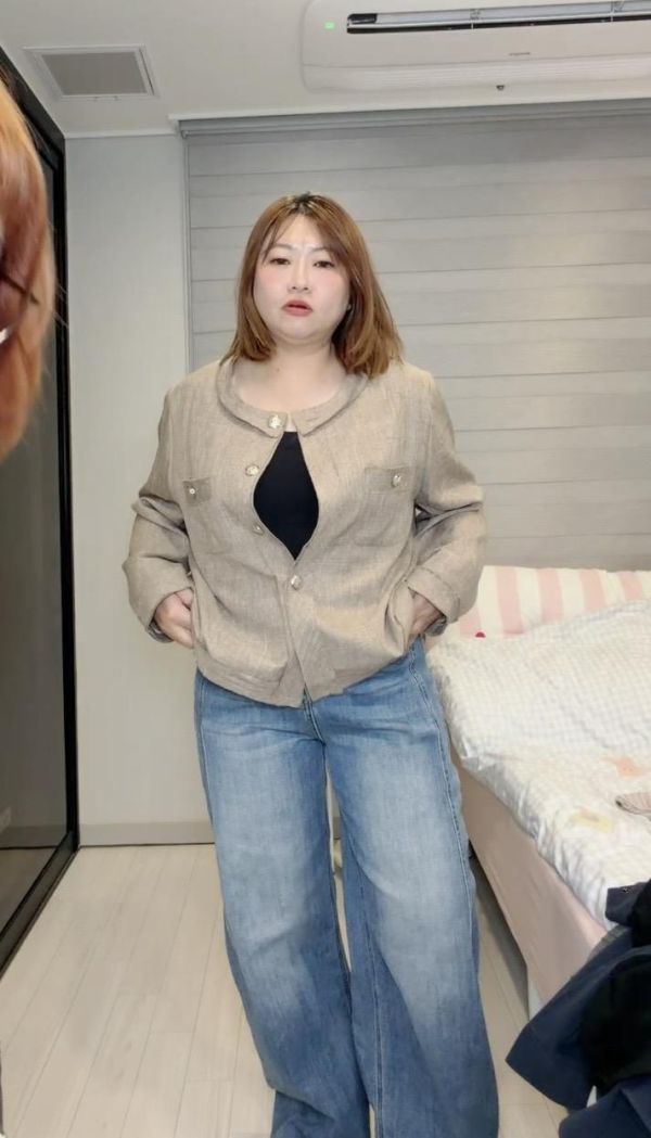 正韓質感薄款小香外套（咖/灰藍） 