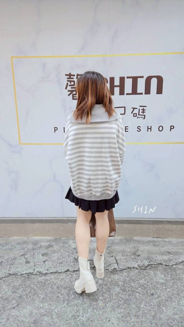 KOREA正韓拉鍊立領T 