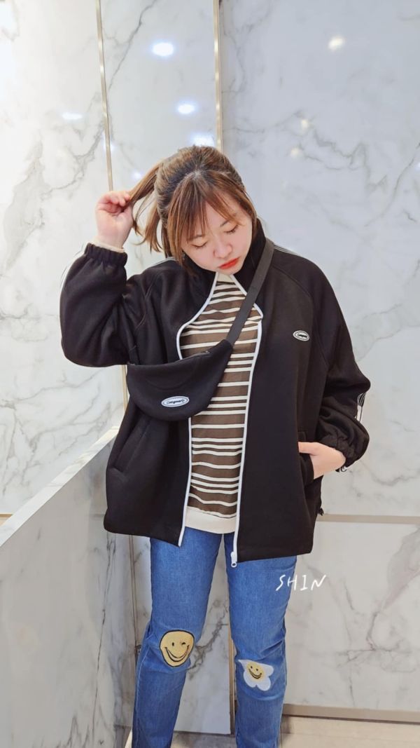 運動風外套(附包包)(粉/灰/白/黑) 