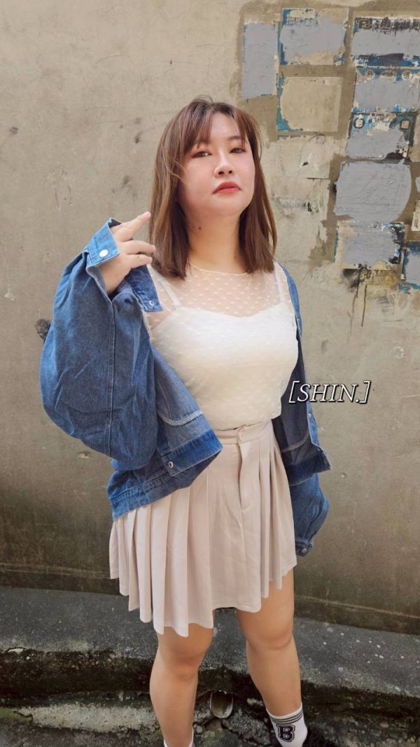 性感愛心網紗上衣(白/杏/黑) 