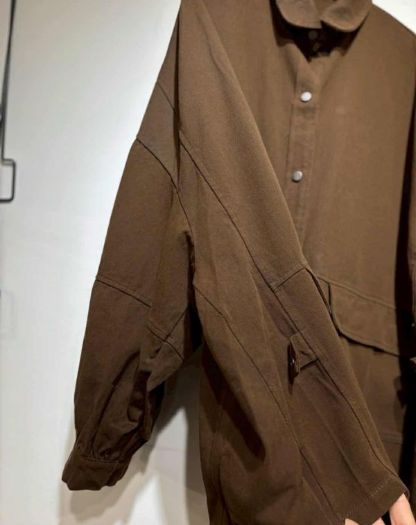 下雙口袋排釦襯衫(咖/杏/綠) 