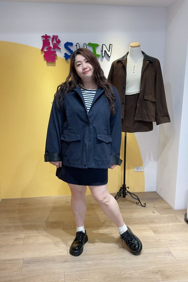 簡單韓系夾克褲裙套裝(深藍/灰/咖) 