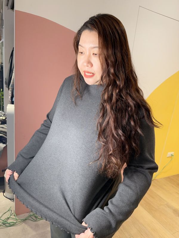 木耳邊針織內搭衣(咖/黑/灰/杏) 