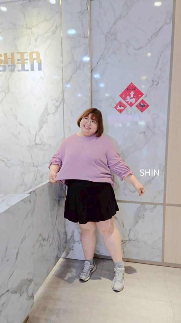 透氣竹節手袖滾邊上衣(橘/粉/黑/白) 